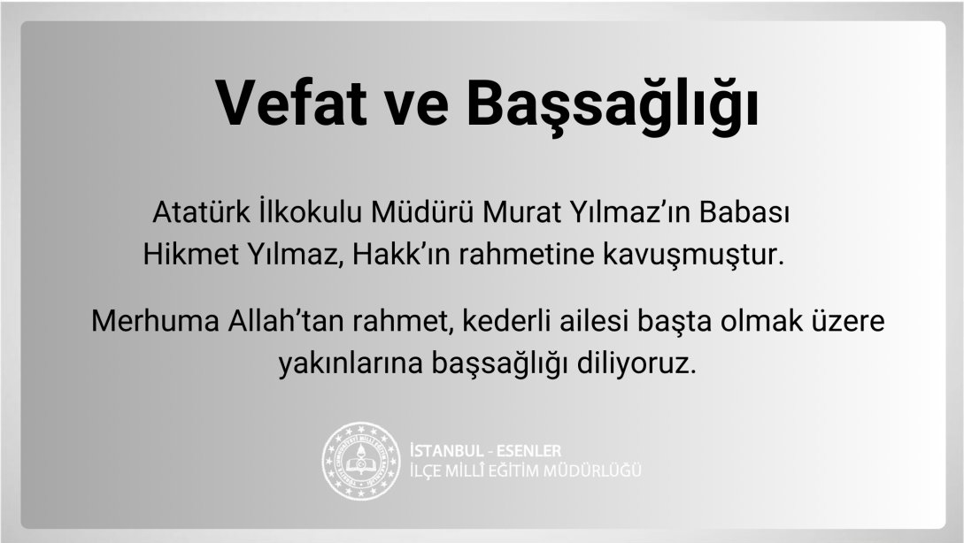 Vefat ve Başsağlığı